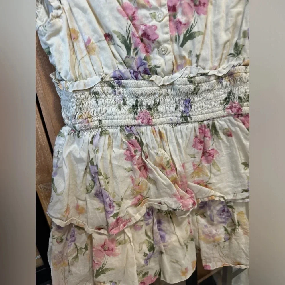 Gap × LoveShackFancy Girls Floral Flutter Sleeve Mini Dress Ruffle tier toddler